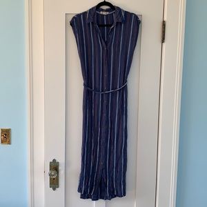 Billabong blue striped collared maxi dress